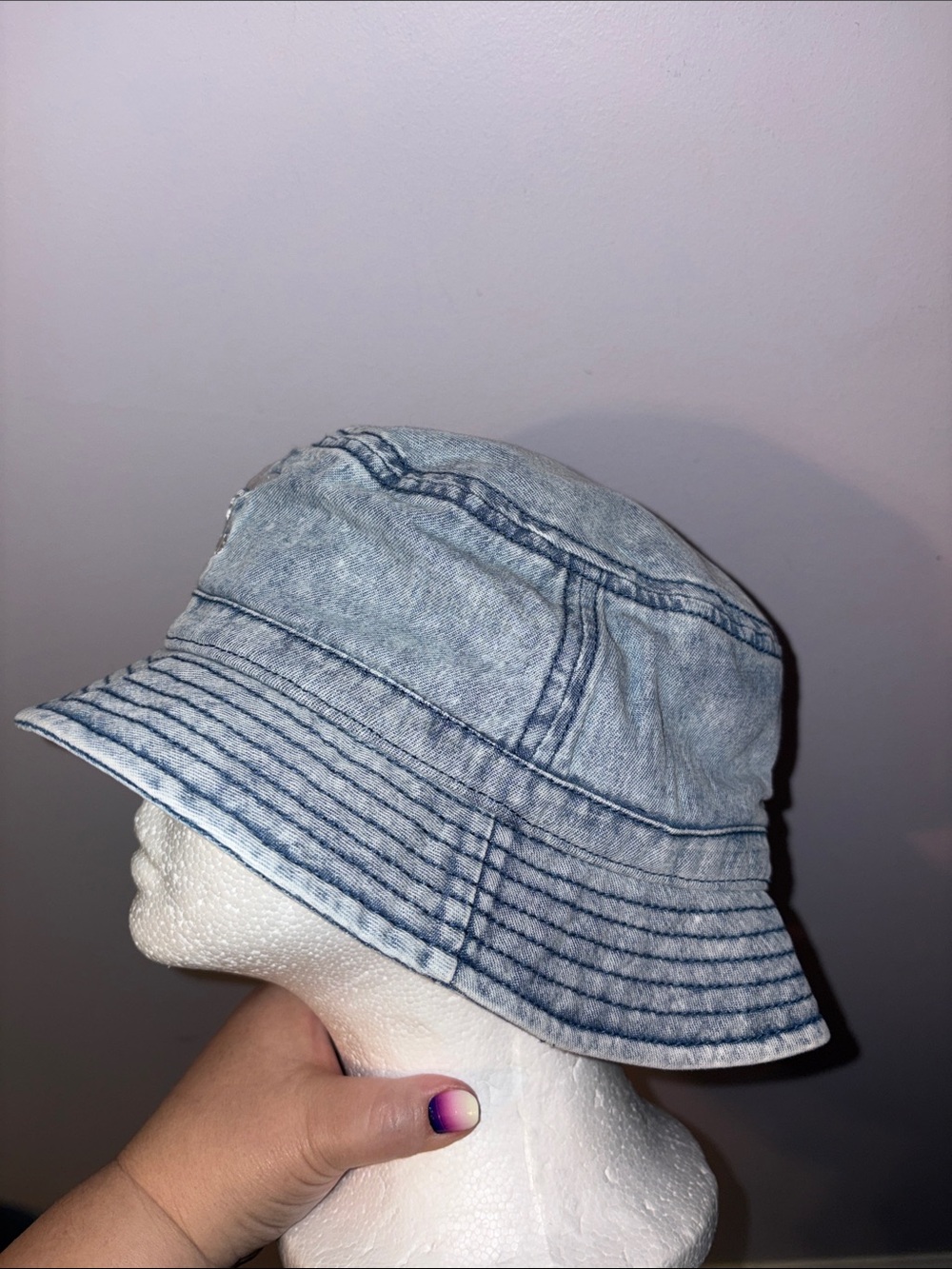 Adidas Chambray Denim Blue Wash Embroidered Logo Bucket Hat OSFM 2021 style - Picture 2 of 14